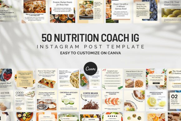 Download Nutrition Coach IG Canva Post Templates - Nutrition Collection